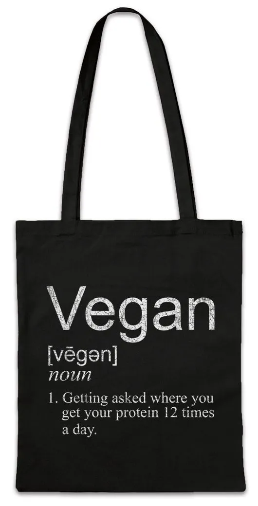 Urban Backwoods Beuteltasche Vegan Proteines Stofftasche Muscles Gym Bodybuilding Fitnessstudio (1-tlg), Veganer Fitness Hardcore Kraftsport