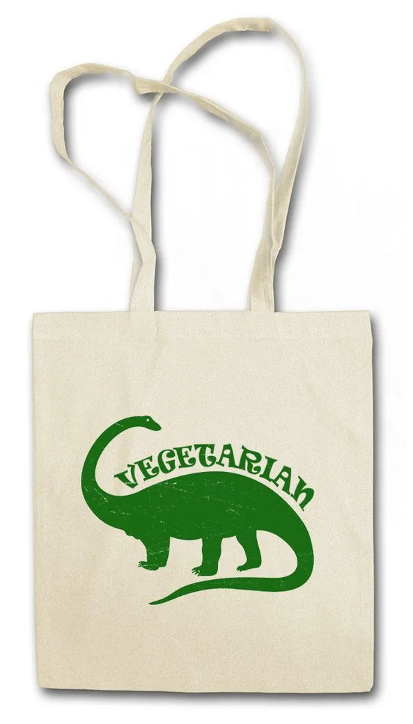 Urban Backwoods Beuteltasche Vegetarian Dinosaur Stofftasche Vegan Dinosaurier Saurier (1-tlg), Pflanzenfresser Plant Eaters Brontosaurus