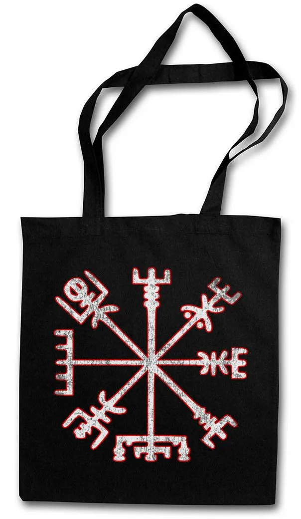 Urban Backwoods Beuteltasche Vegvisir Viking Compass Stofftasche Wegweiser Celtic Pagan Walhalla (1-tlg), Wikinger Wotan Thor Odhin