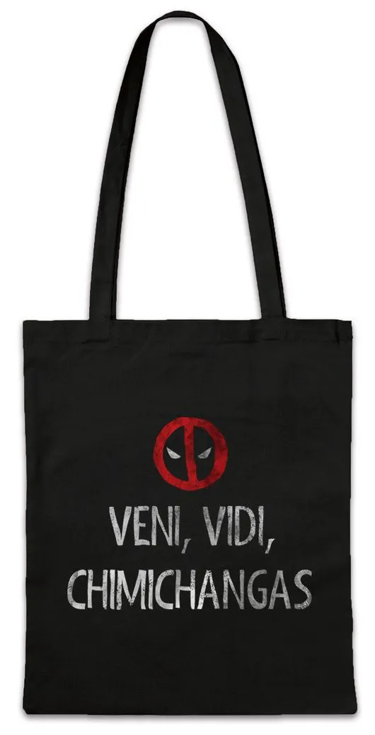 Urban Backwoods Beuteltasche Veni Vidi Chimichangas Stofftasche Mutant Mask Maske Deadpool Fun Food (1-tlg), Logo Symbol Comic Cartoon