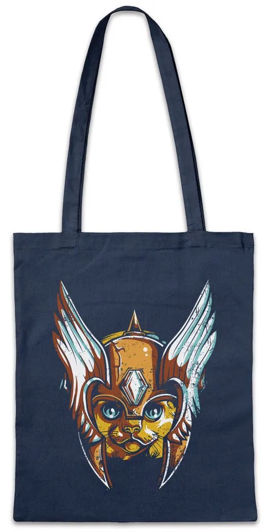 Urban Backwoods Beuteltasche Viking Cat Face Stofftasche Wikinger Katze Fenris Walhalla Odhin Thor (1-tlg), Loki Midgard Arsen Yggdrasil