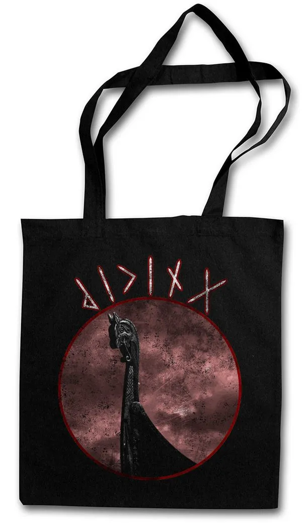 Urban Backwoods Beuteltasche Viking Ship Dragon Head Stofftasche Drachenkopf Vikings Schiff (1-tlg), Wikinger Langboot Drachenboot Langschiff