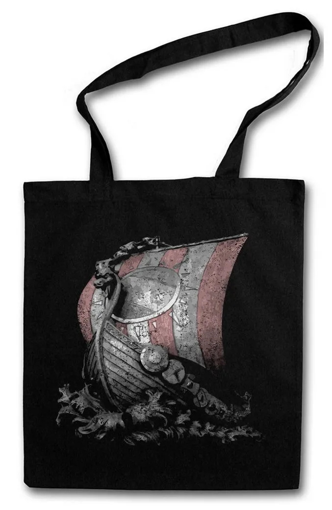 Urban Backwoods Beuteltasche Viking Ship I Stofftasche Vikings Schiff Wikinger Langboot Asgard (1-tlg), Drachenboot Midgard Loki Norsemen