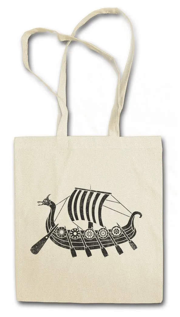 Urban Backwoods Beuteltasche Viking Ship V Stofftasche Drachenboot Walhalla Odin Thor Norse Vikings (1-tlg), Norsemen Hugin Geri Munin