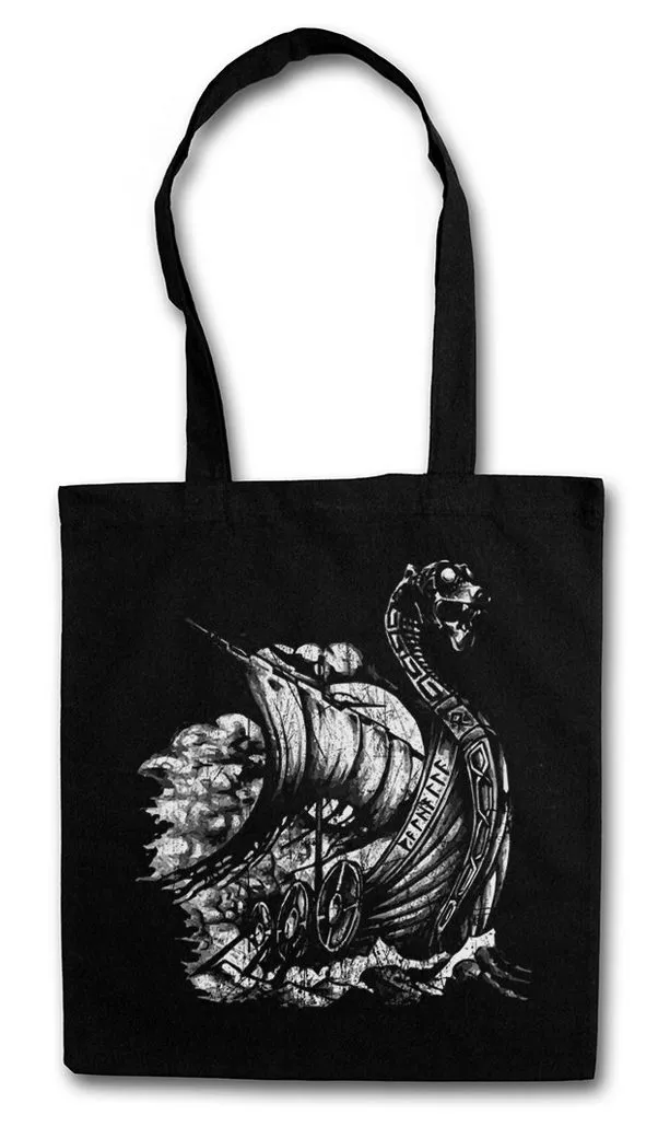 Urban Backwoods Beuteltasche Viking Ship VIII Stofftasche Valhalla Odin Thor Norse Vikings Boot Tyr (1-tlg), Dragon Drachen Wikinger Schiff