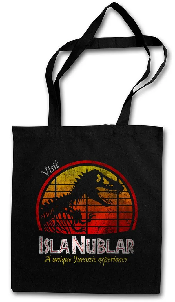 Urban Backwoods Beuteltasche Visit Island Stofftasche I Survived Isla Nublar Park Logo Symbol Sign (1-tlg), Dinosaurier Dinosaur Jurrasic Tyrannosaurus