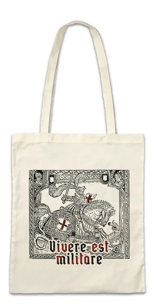 Urban Backwoods Beuteltasche Vivere Est Militare Battle Knight Stofftasche Soldier Ritter (1-tlg), Leben Heißt Kämpfen Mittelalter