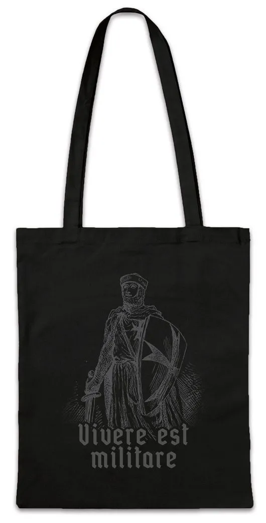 Urban Backwoods Beuteltasche Vivere Est Militare II Stofftasche Soldier Ritter Knight Leben (1-tlg), Heißt Kämpfen Mittelalter Tempelritter