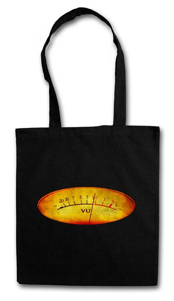 Urban Backwoods Beuteltasche Vu Volume Units Meter I Stofftasche Decibel Music Bass Retro Radio (1-tlg), Cassette Tape Schallplatte Kassette