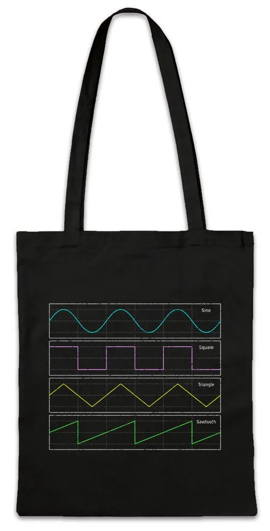 Urban Backwoods Beuteltasche Waveforms Symbols Stofftasche Synth Synthesizer Techno Club Elektro DJ (1-tlg), Djane Electro Wave