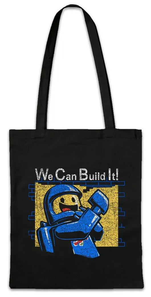 Urban Backwoods Beuteltasche We Can Build It Stofftasche Pirate Pirates Bricks Steine Piraten Pirat (1-tlg), Fun Head Kopf Steine