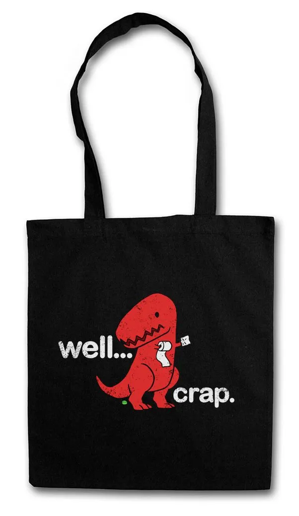 Urban Backwoods Beuteltasche Well Crap Stofftasche Tyrannosaurus Rex T-Rex Dinosaurier Dino (1-tlg), Dinosaur T Rex Fun