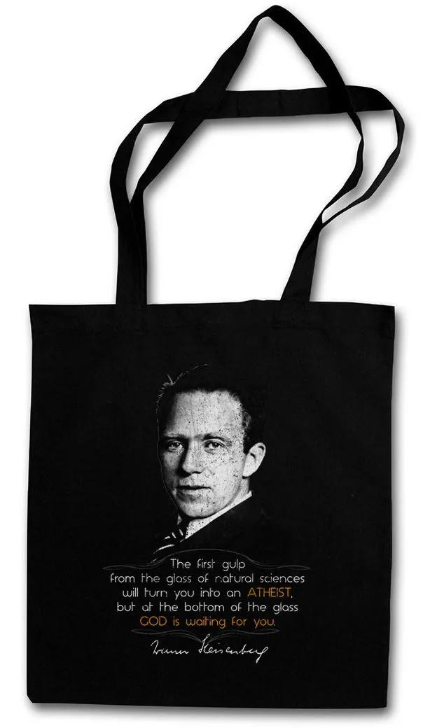 Urban Backwoods Beuteltasche Werner Heisenberg The First Gulp Stofftasche Natural Sciences Science (1-tlg), God Atheist Wissenschaft Breaking