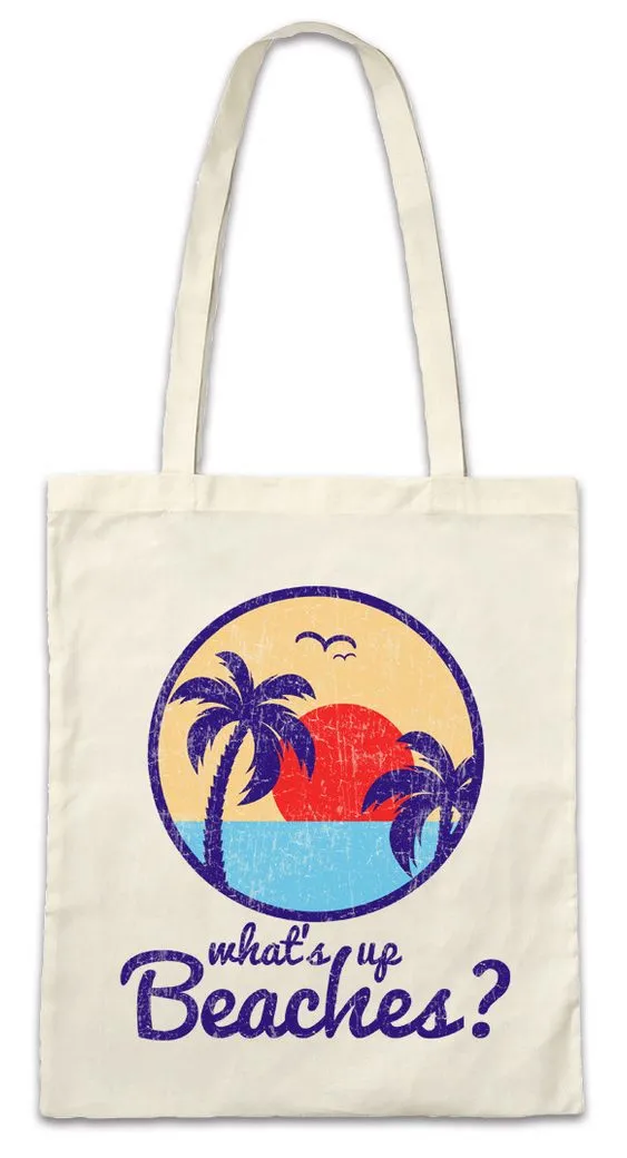 Urban Backwoods Beuteltasche What's Up Beaches II Stofftasche Surfer Surfen Surfing Sea Meer Strand (1-tlg), Beach Tiki Wave Welle