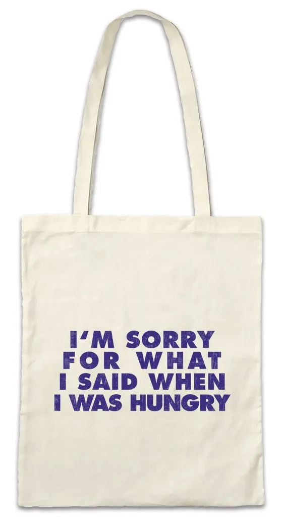 Urban Backwoods Beuteltasche When I Was Hungry Stofftasche Zicke Hungrig Starvation Schlechte Laune (1-tlg), Bad Mood Hunger Food