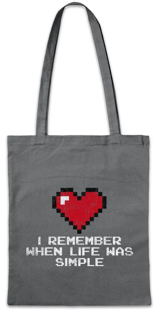 Urban Backwoods Beuteltasche When Life Was Simple Stofftasche Gamer Dark Games Gaming Video RPG (1-tlg), Roleplay Nerd PC Admin