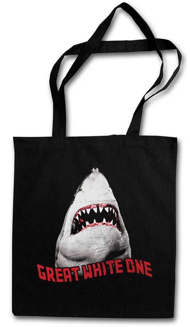 Urban Backwoods Beuteltasche White Shark II Stofftasche Weißer Hai Jaws Surfer Taucher Weiße Diver (1-tlg), Größen Hawaii Maui Australia