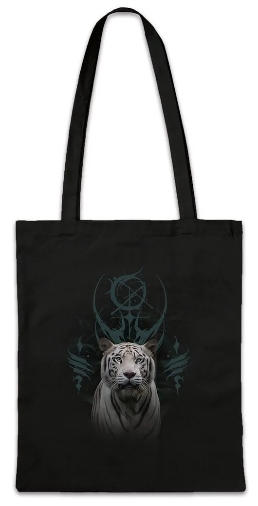 Urban Backwoods Beuteltasche White Tiger Stofftasche Weisser Tiger Tier Animal Mystic Mystisch (1-tlg), Tattoo Cat Katze Art