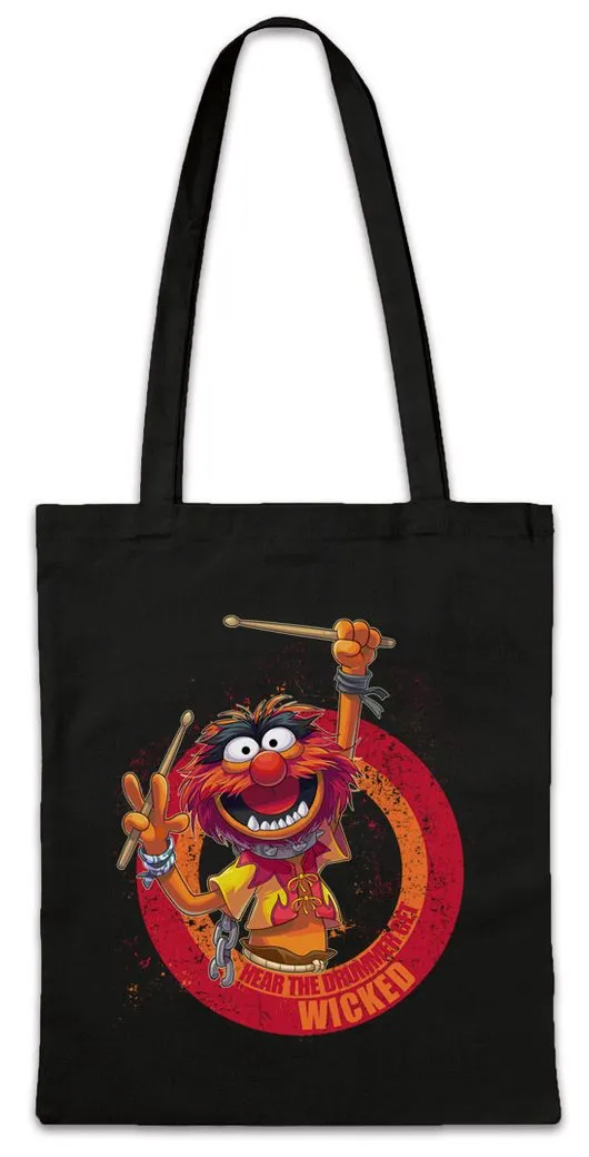 Urban Backwoods Beuteltasche Wicked Drummer Stofftasche Schlagzeuger Drums Heavy Metal Rock Fun (1-tlg), Schlagzeug Drums Heavy Metal