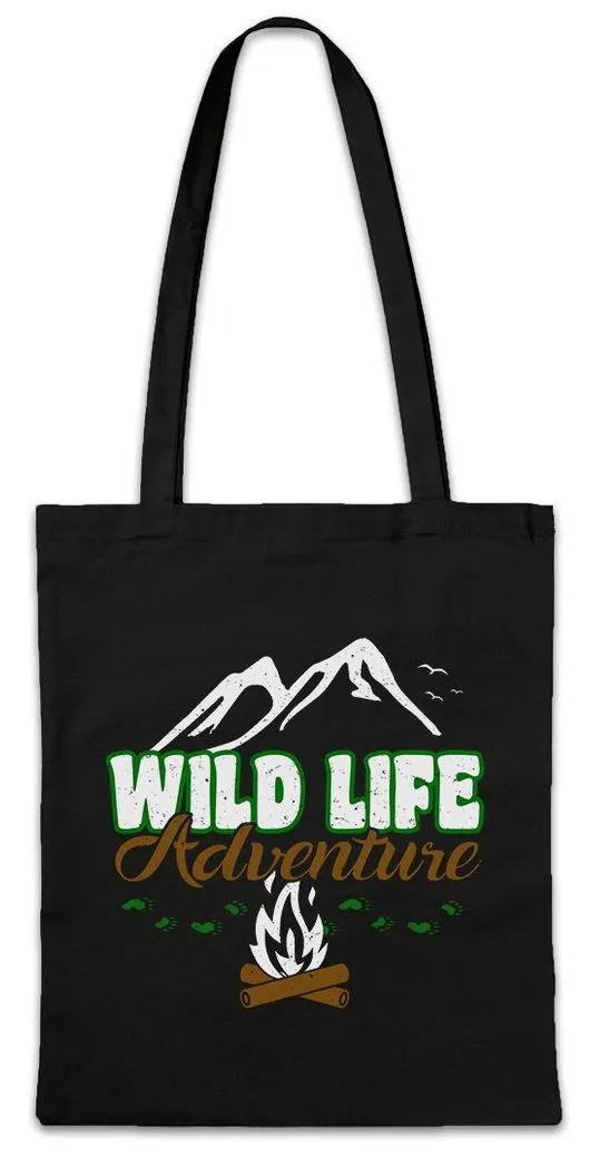 Urban Backwoods Beuteltasche Wild Life Adventure Logo Stofftasche Outdoor Trekking Wandern Camping (1-tlg), Zelten Nature Survival