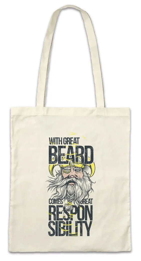 Urban Backwoods Beuteltasche With Great Beard Stofftasche Bart Vollbart Odin Odhin Barber Shop (1-tlg), Hipster Vikings Wikinger Thor
