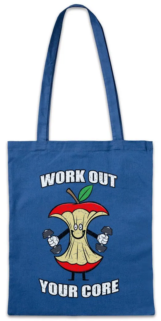 Urban Backwoods Beuteltasche Work Out Your Core Stofftasche Body Building Fun Arbeiter Gym Fitness (1-tlg), Training Handwerker Mechaniker Worker
