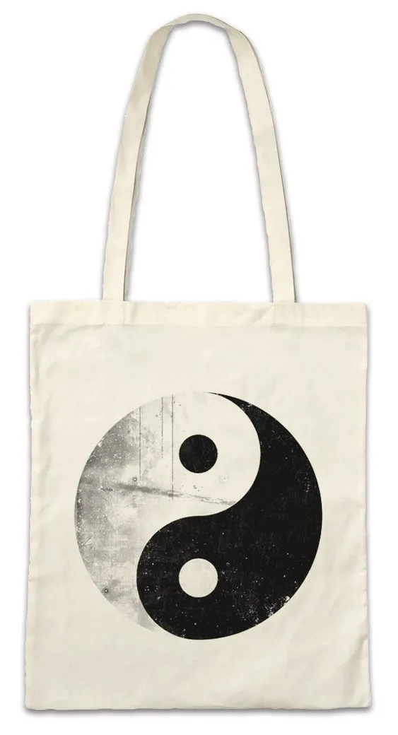 Urban Backwoods Beuteltasche Yin Yang Vintage Logo Sign Stofftasche Yin-Yang Yoga Meditation (1-tlg), Dualität Sign China Symbol