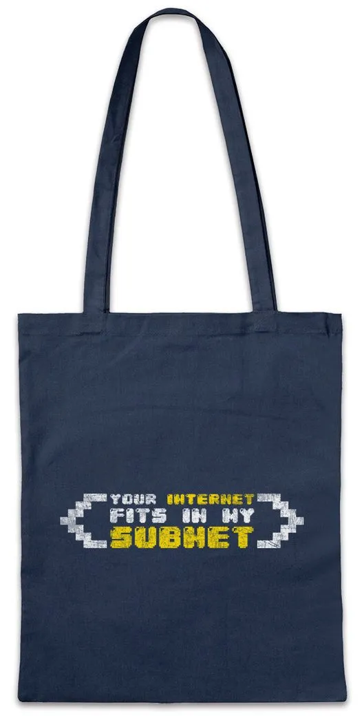 Urban Backwoods Beuteltasche Your Internet Fits In My Subnet Stofftasche Geek Gamer Games Gaming PC (1-tlg), Informatiker WiFi Informatik Computer