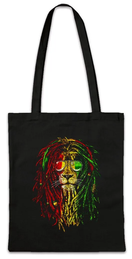 Urban Backwoods Beuteltasche Zion Lion I Stofftasche Haile Jah Selassie Reggae Löwe Marley Babylon (1-tlg), Ska Irie Ska Jamaica