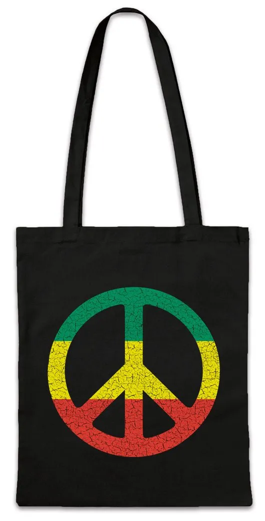 Urban Backwoods Beuteltasche Zion Peace Sign Stofftasche Music Jah Babylon Musik Jamaica Irie (1-tlg), Reggae Marley Haile Selassie