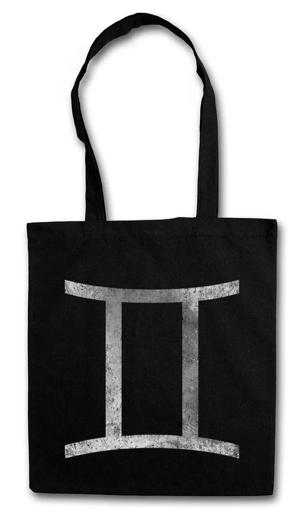Urban Backwoods Beuteltasche Zodiac Sign Gemini Stofftasche Zwillinge Twins Horoskop Tierkreis (1-tlg), Tierkreiszeichen Sternzeichen Ekliptik Star