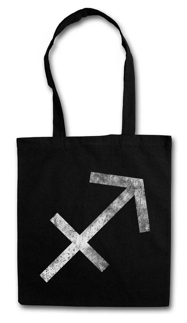 Urban Backwoods Beuteltasche Zodiac Sign Sagittarius Stofftasche Schütze Horoskop Tierkreis (1-tlg), Tierkreiszeichen Sternzeichen Ekliptik Star