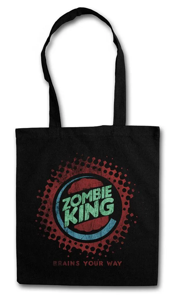 Urban Backwoods Beuteltasche Zombie King Stofftasche Walking Splatter Gore Blood Dead Burger (1-tlg), Halloween Jaws Herz Heart