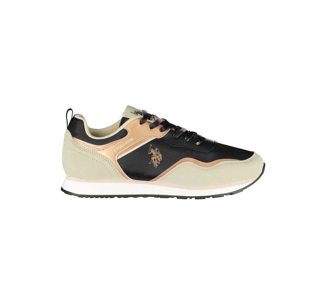 U.S. POLO Sneaker Damen Sportschuh in Schwarz mit Kontrastdetails zum