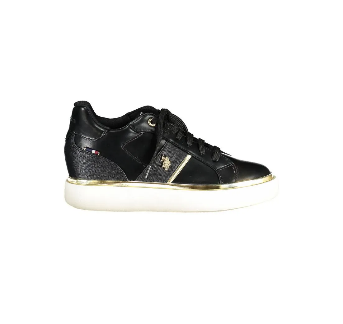 U.S. POLO Sneaker Damen Sportschuh Schwarz mit Kontrasten &