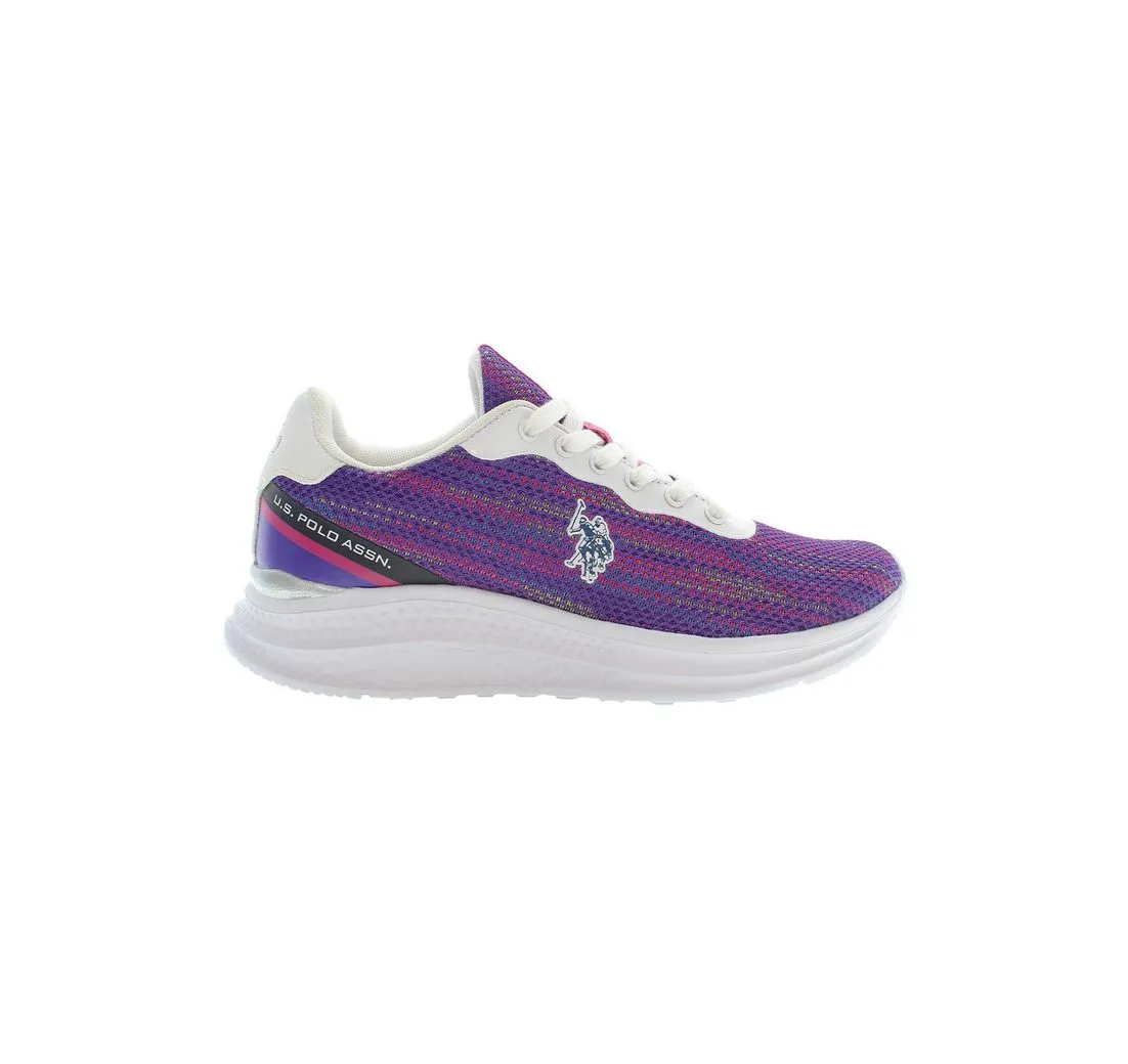 U.S. POLO Sneaker Damen-Sportschuhe Violett mit Kontrastdetails - Top