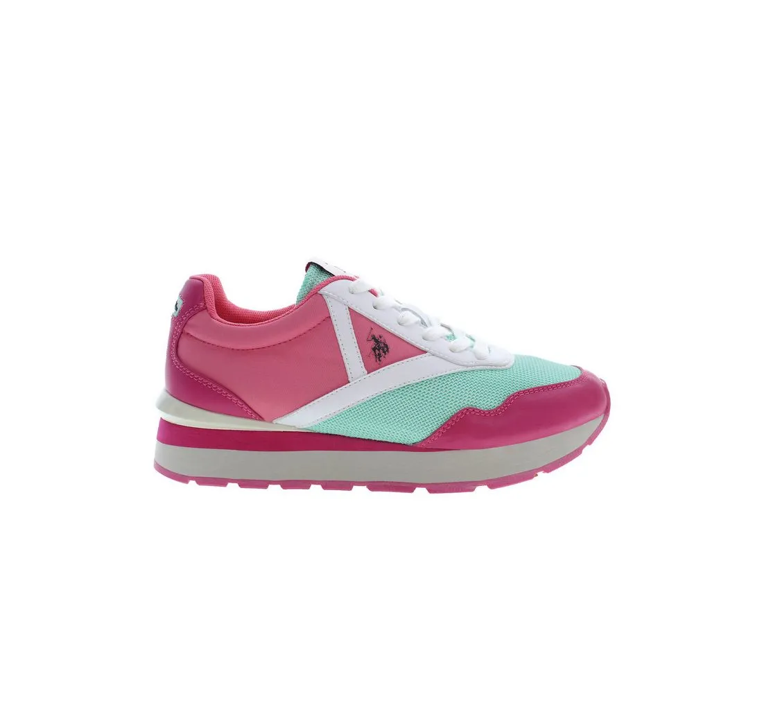 U.S. POLO Sneaker Preiswerter rosa Damensneaker mit Kontrastdetails &