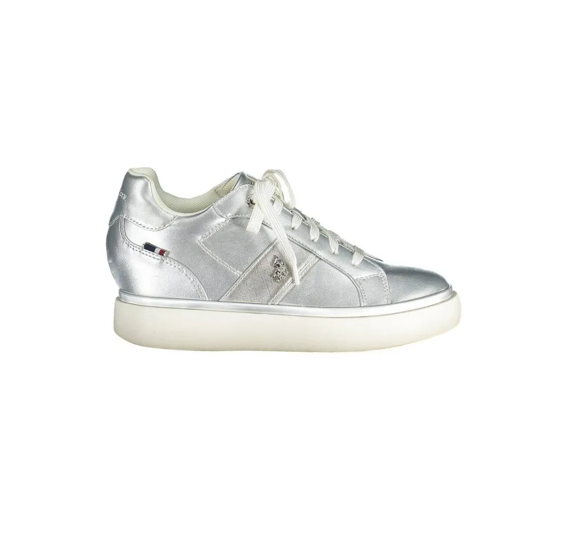 U.S. POLO Sneaker Sportlicher Damenschuh in Silber mit