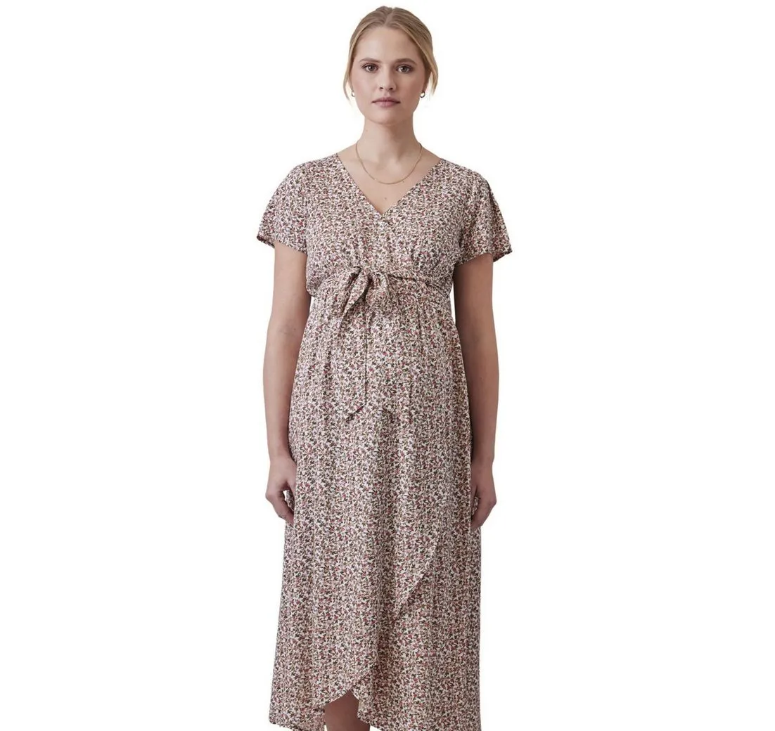 VERTBAUDET Umstandskleid Kleid mit Bindegürtel, Schwangerschaft & Stillzeit