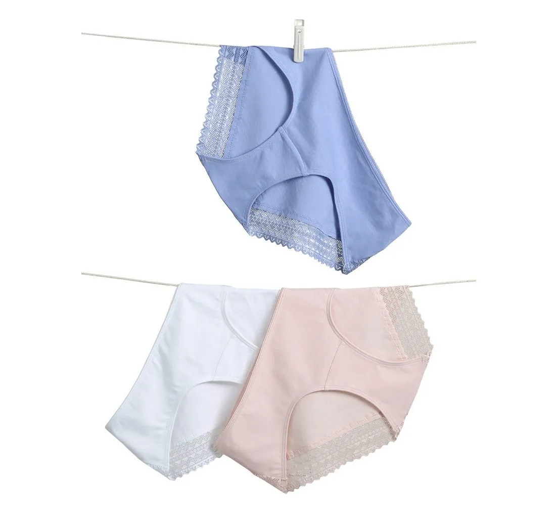 VERTBAUDET Umstandsslip Bio-Kollektion: 3er-Pack Umstands-Slips mit Spitze 3er-Pack