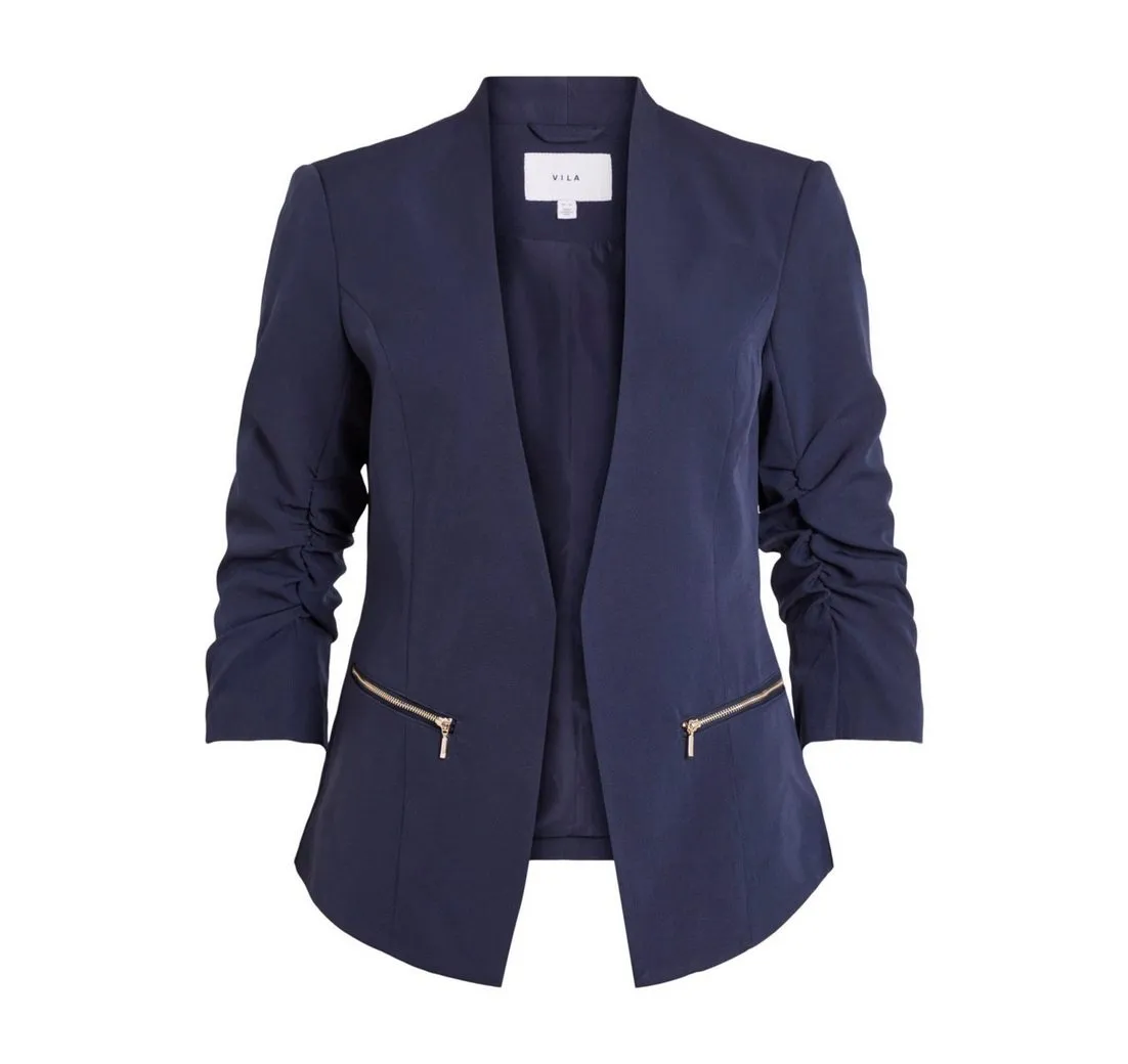 VILA Kurzblazer Joy (1-tlg) Drapiert/gerafft