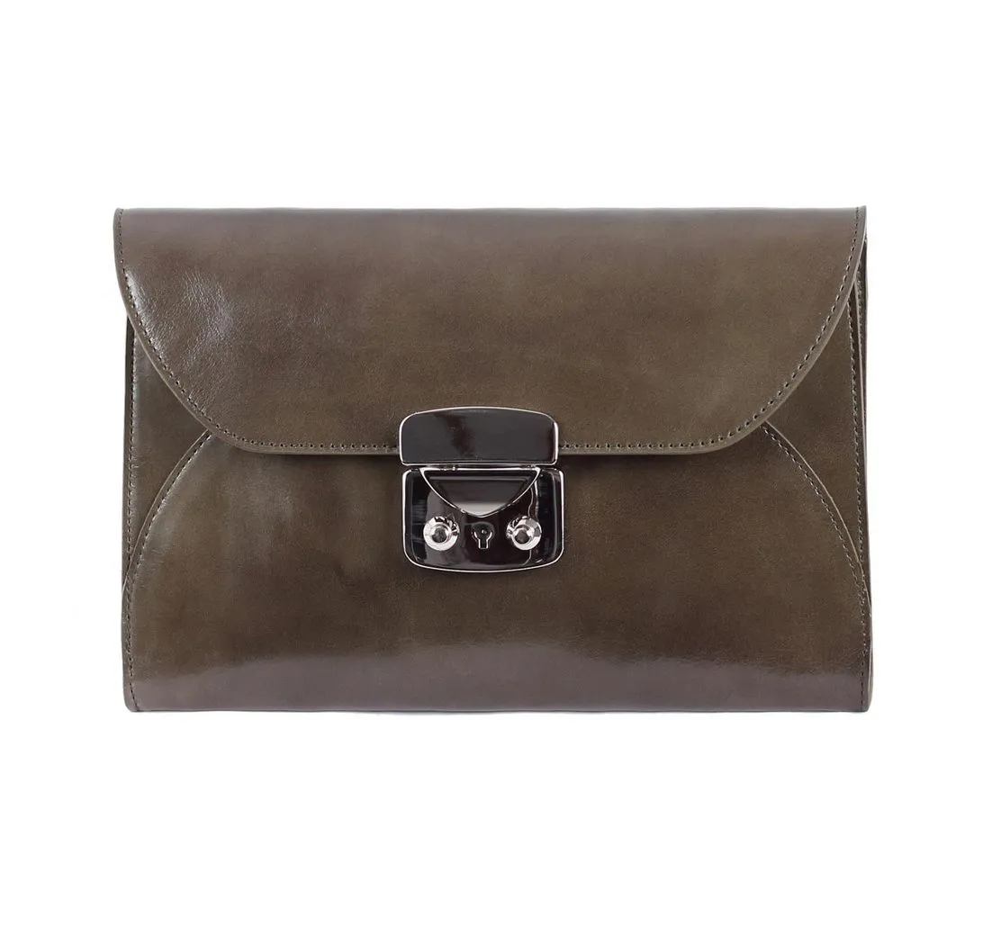 VOLKER LANG Abendtasche OLIVIA, TW2  Flache Kuverttasche Vintage-Look & Kette