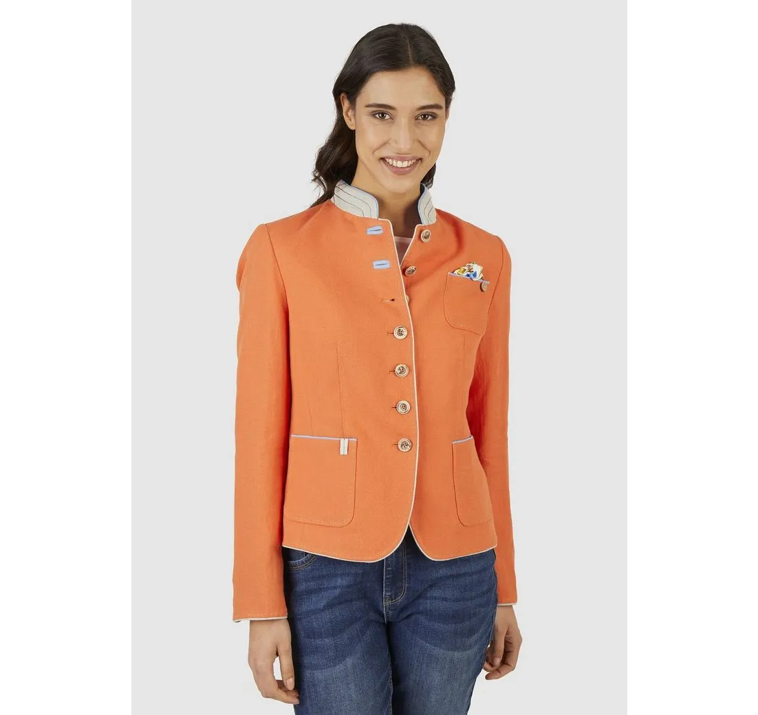 WHITE LABEL Trachtenblazer (1-tlg) mit Stehkragen, aus Leinenmix
