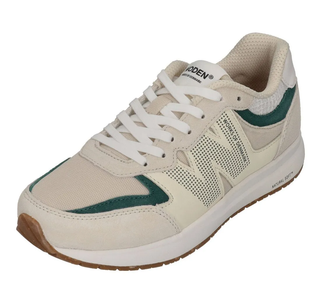 WODEN Rigmor WL593 Sneaker Blanc de Blacnc Deep Forrest
