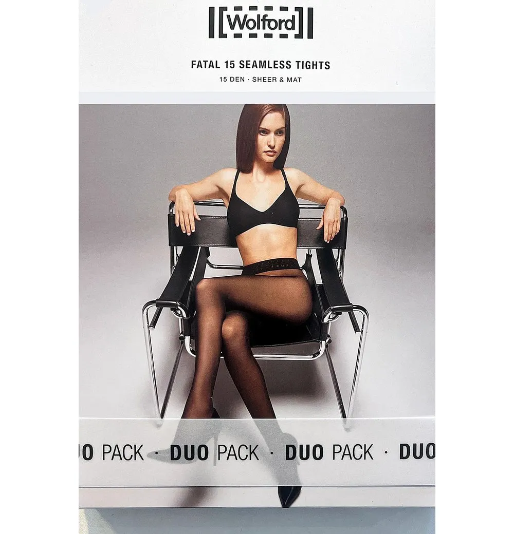 WOLFORD Feinstrumpfhose FATAL 15 Duo-Set 15 DEN (Packung 2 St. 2er-Pack) transparent breiter Bund - wie unsichtbar unter Kleidung