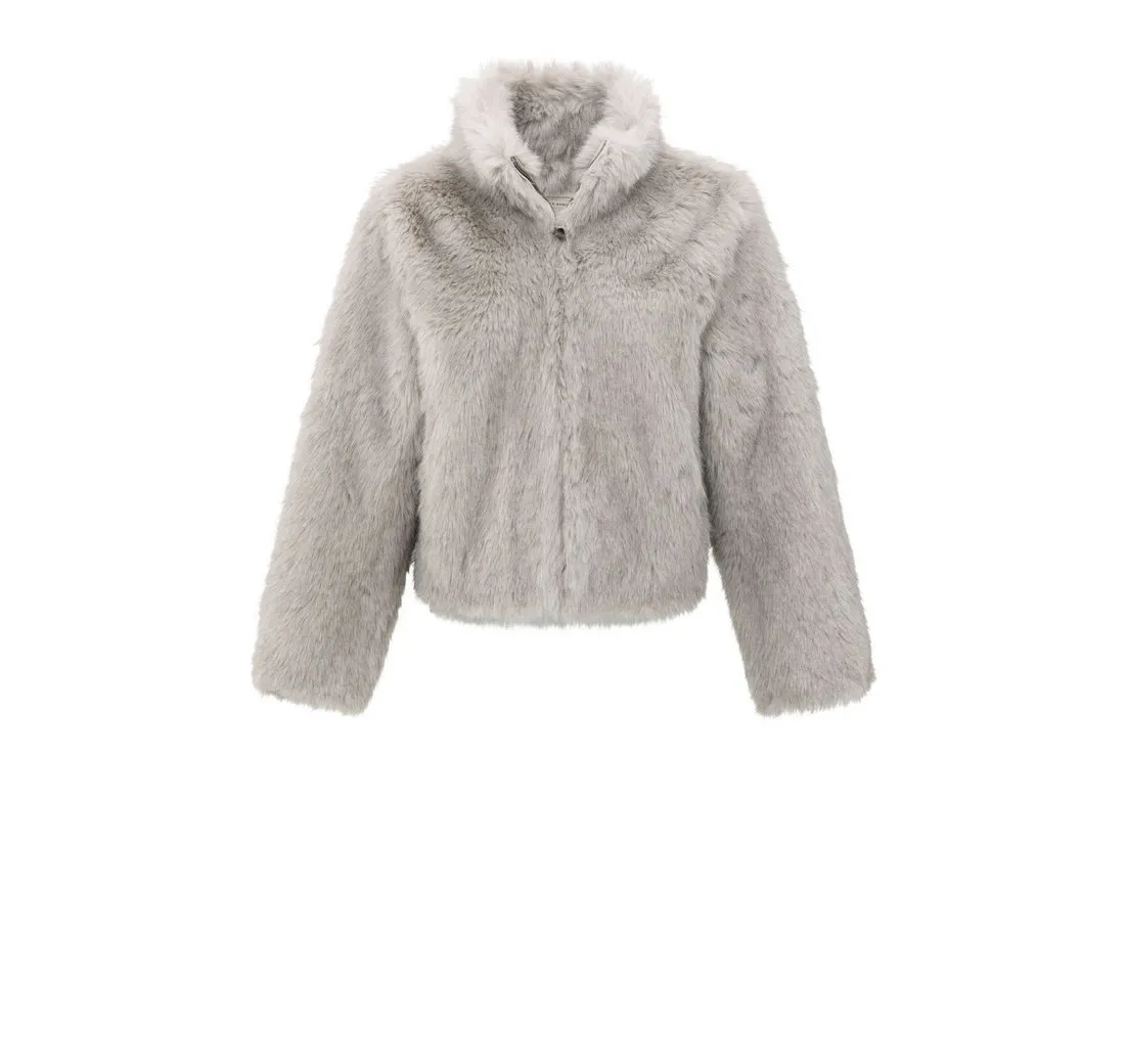 YAYA Blusenblazer Jacke aus Fellimitat