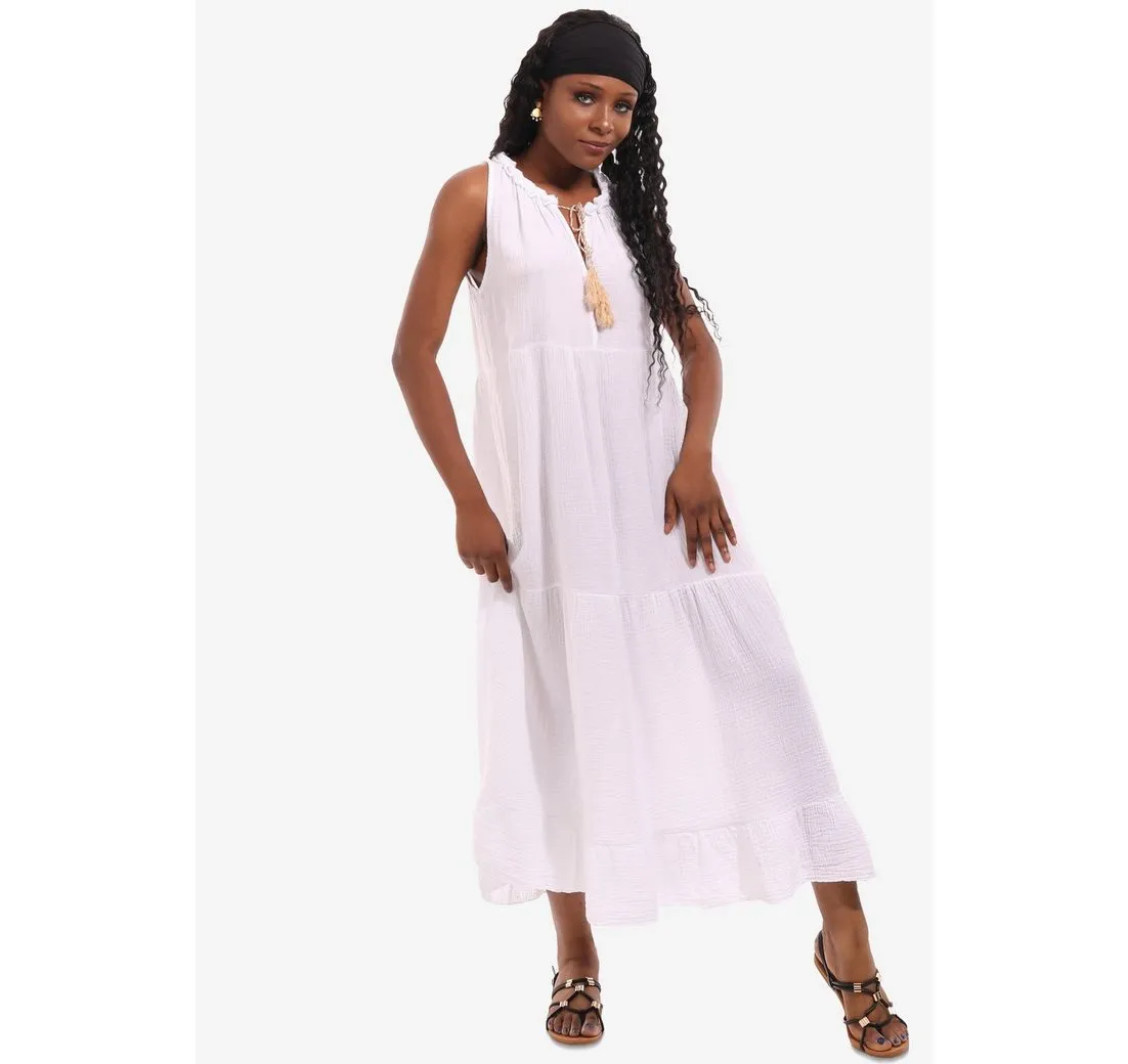 YC FASHION & STYLE Maxikleid Ärmelloses Maxikleid aus Musselin Basic