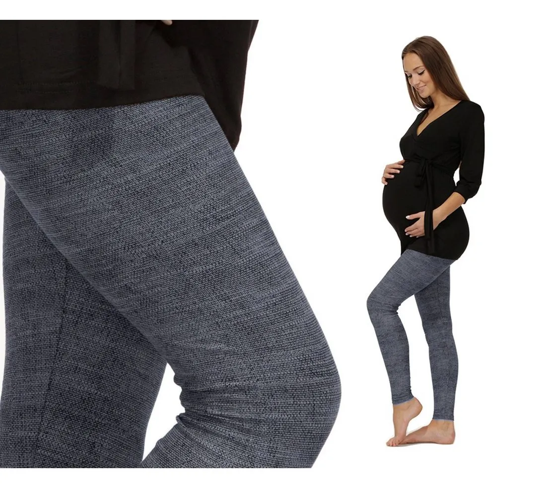 YESET Umstandsleggings Umstand Hose Muster Leggings Umstandsleggings lang gekämmte Baumwolle Leggings lang, Umstand, gemustert