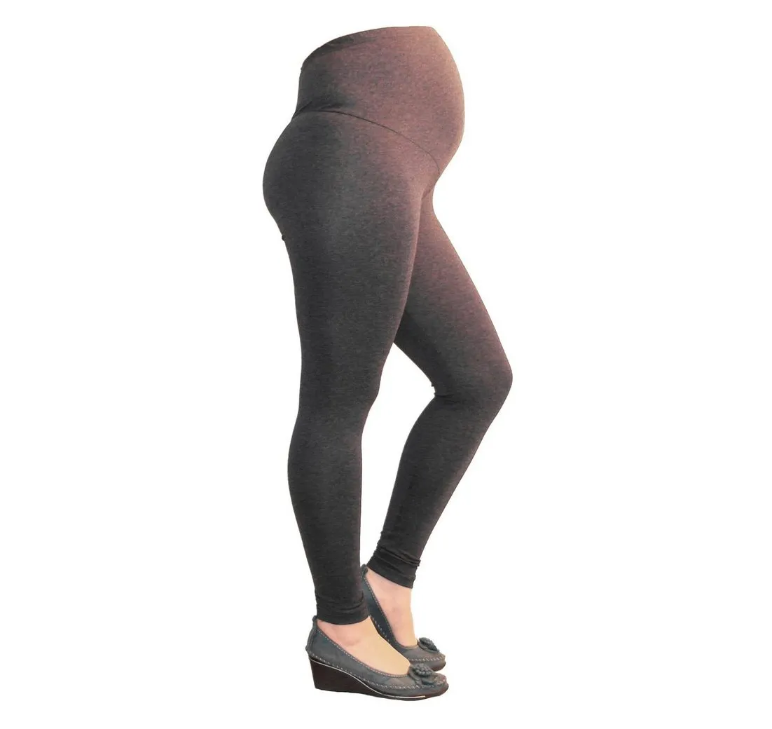 YESET Umstandsleggings Umstand Umstandsleggings lang aus Baumwolle Leggings Dunkelgrau XL - 4 Blickdicht
