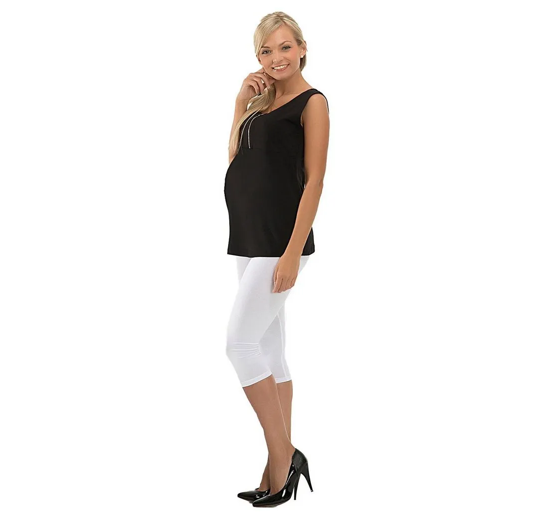 YESET Umstandsshirt Umstand Shirt Ärmellos Top Tank Tanktop Bluse Reißverschluss Rundhalsausschnitt